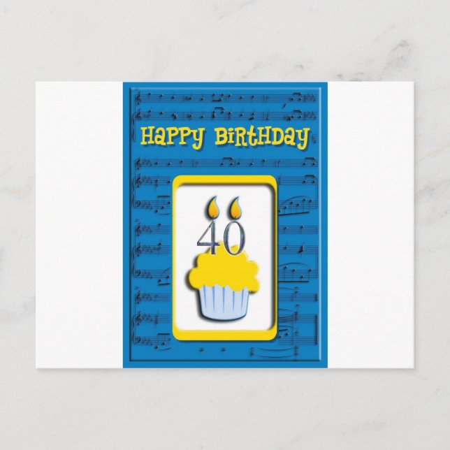 Grattis på födelsedagen 40:e vykort (Framsida)