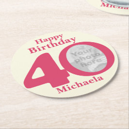 Grattis på födelsedagen 40 namn och pappra underlä underlägg papper rund