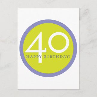 Grattis på födelsedagen, 40! vykort