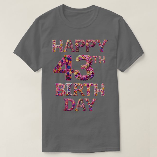 Grattis på födelsedagen 43:e t shirt (Design framsida)