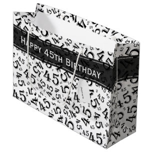 Grattis på födelsedagen 45 Mönster Svartvitt (anta
