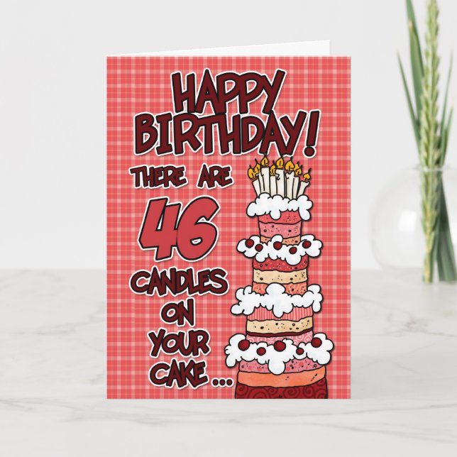 Grattis på födelsedagen - 46 år gammal kort (Framsida)