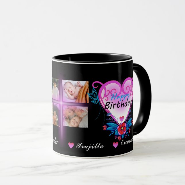 Grattis på födelsedagen 4 Fotogåva Mugg (Framsida höger)
