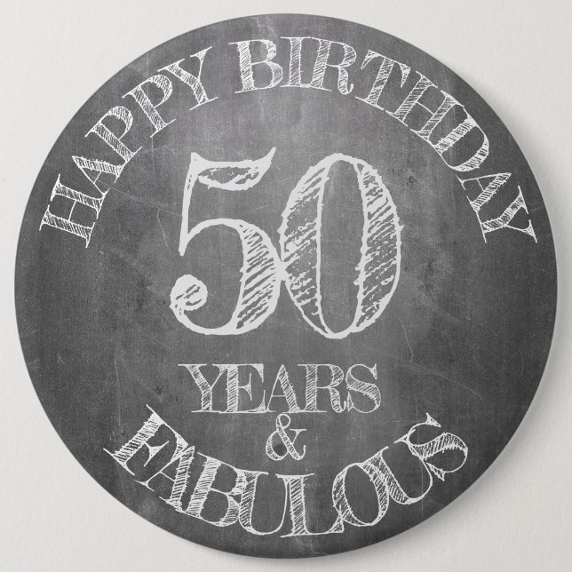 Grattis på födelsedagen - 50 år & Fabulous Knapp (Framsida)