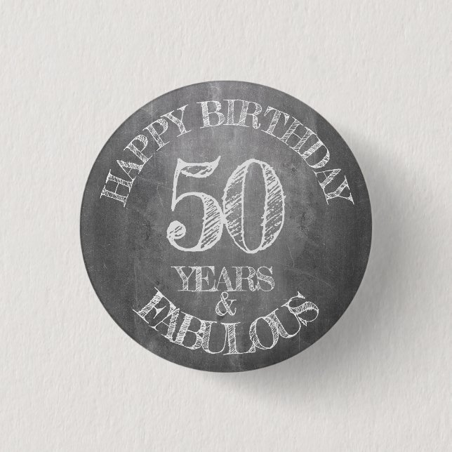 Grattis på födelsedagen - 50 år & Fabulous Knapp (Framsida)