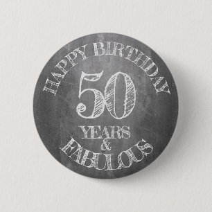 Grattis på födelsedagen - 50 år & Fabulous Knapp