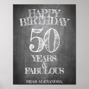 Grattis på födelsedagen - 50 år & Fabulous Poster