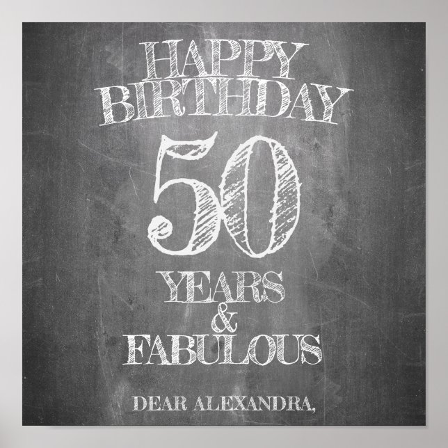 Grattis på födelsedagen - 50 år & Fabulous Poster (Framsidan)