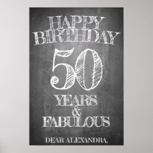 Grattis på födelsedagen - 50 år & Fabulous Poster