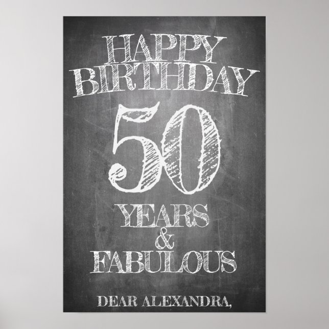 Grattis på födelsedagen - 50 år & Fabulous Poster (Framsidan)