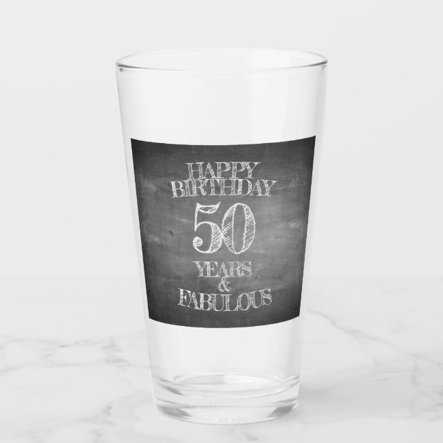 Grattis på födelsedagen - 50 år & fantastisk glaskopp (Framsida)