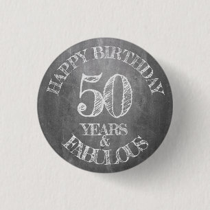 Grattis på födelsedagen - 50 år & fantastisk knapp
