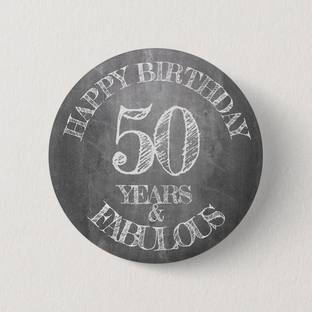 Grattis på födelsedagen - 50 år & fantastisk knapp (Framsida)