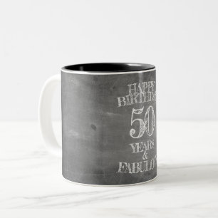 Grattis på födelsedagen - 50 år & fantastisk Två-Tonad mugg