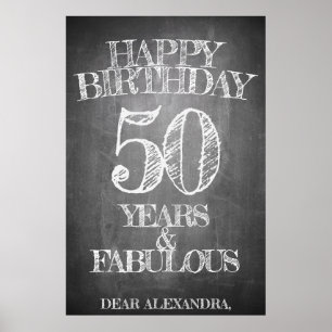 Grattis på födelsedagen - 50 år och fantastisk poster