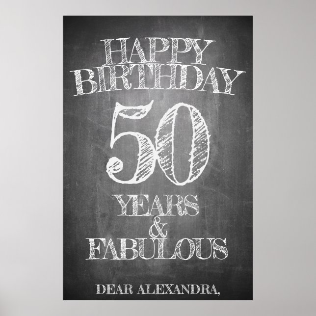 Grattis på födelsedagen - 50 år och fantastisk poster (Framsidan)