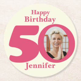 Grattis på födelsedagen 50 namn och pappra underlä underlägg papper rund