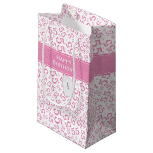 Grattis på födelsedagen 55 Mönster Rosa/vit