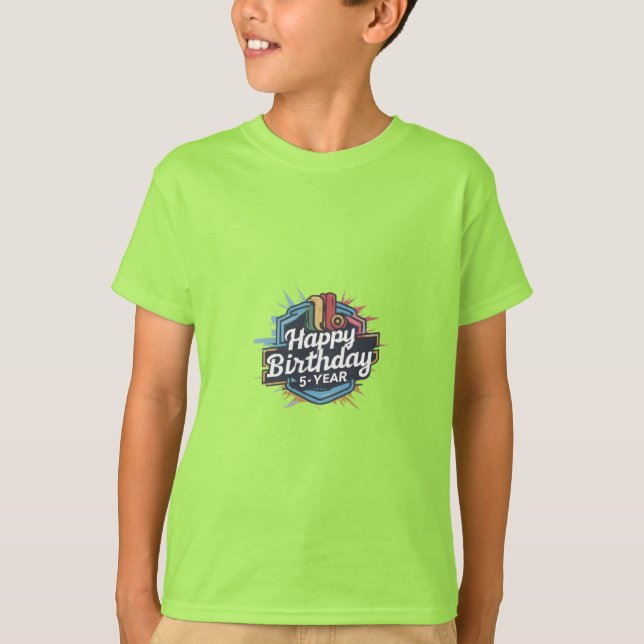 grattis på födelsedagen 5 år T-Shirt (Framsida)