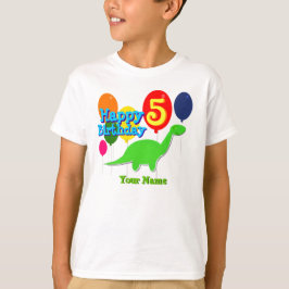 Grattis på födelsedagen 5-åriga ballonger Dino T-S T-shirt