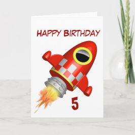 Grattis på födelsedagen 5:e lilla rakettema kort