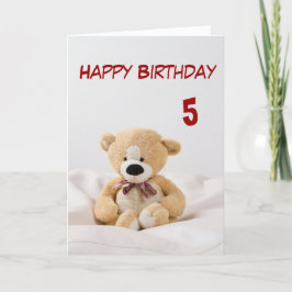 Grattis på födelsedagen 5:e Nallen Kort