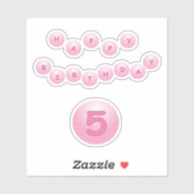 Grattis på födelsedagen 5 Rosa Bouncy Bollar Stick