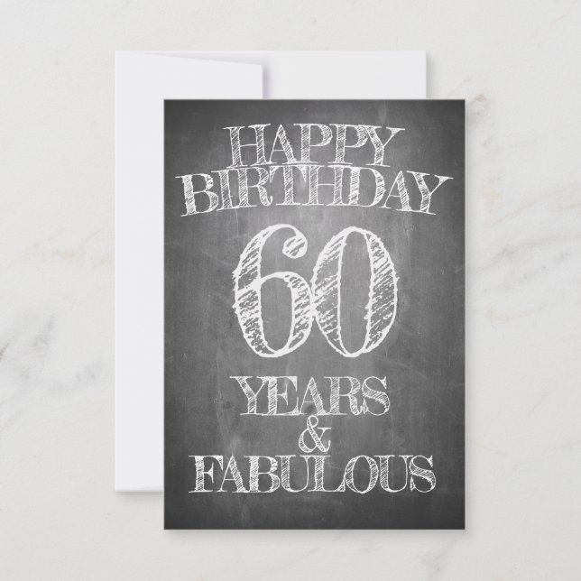 Grattis på födelsedagen - 60 år & Fabulous in chal (Framsida)