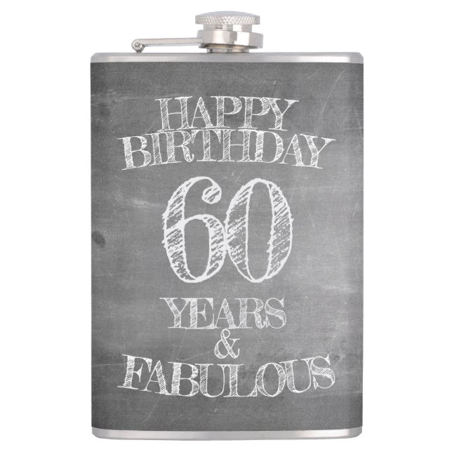 Grattis på födelsedagen - 60 år & Fabulous in chal Fickplunta (Framsidan)