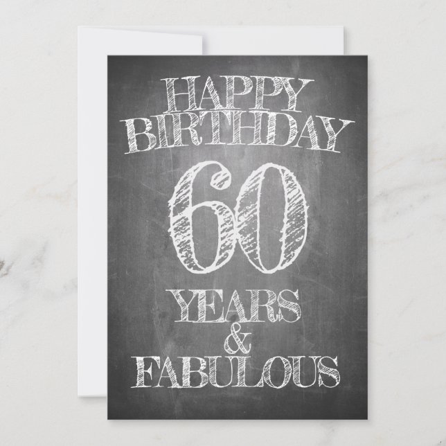 Grattis på födelsedagen - 60 år & Fabulous in chal Inbjudningar (Framsida)