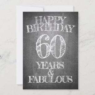 Grattis på födelsedagen - 60 år & Fabulous in chal Inbjudningar
