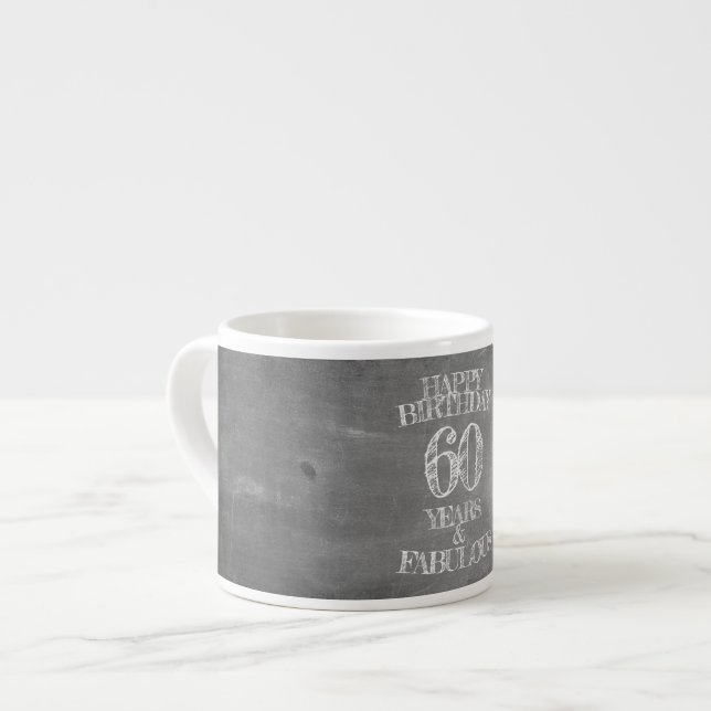 Grattis på födelsedagen - 60 år & fantastisk på kr espressomugg (Framsida vänster)