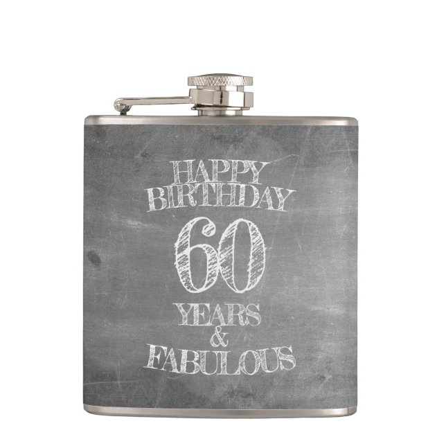 Grattis på födelsedagen - 60 år & fantastisk på kr fickplunta (Framsidan)