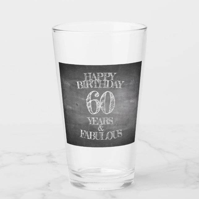 Grattis på födelsedagen - 60 år & fantastisk på kr glaskopp (Framsida)