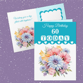 Grattis på födelsedagen 60 i dag blomturkos kort