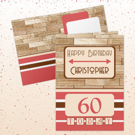 Grattis på födelsedagen 60 i dag rödbrun namn kort