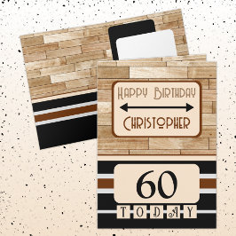Grattis på födelsedagen 60 i dag, svart, brun namn kort