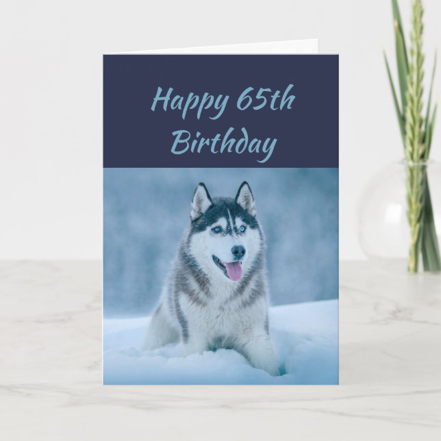 Grattis på födelsedagen 65e 65 Husky Dog Humor Kort (Framsida)