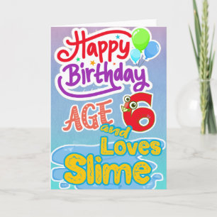 Grattis på födelsedagen 6 Kärlek Slime Kort