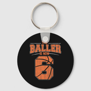 Grattis på födelsedagen 6e 6 år gammal basketboll  nyckelring