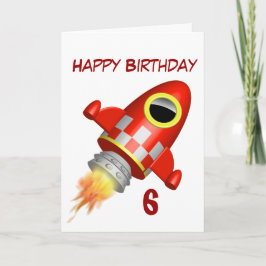 Grattis på födelsedagen 6e Little Rocket Theme Kort