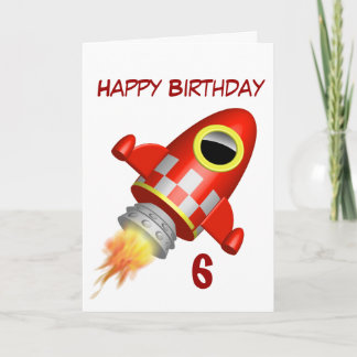 Grattis på födelsedagen 6e Little Rocket Theme Kort
