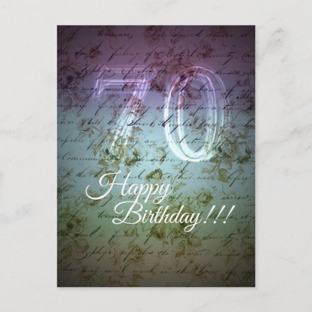 Grattis på födelsedagen!!! 70-årsdag vykort (Framsida)