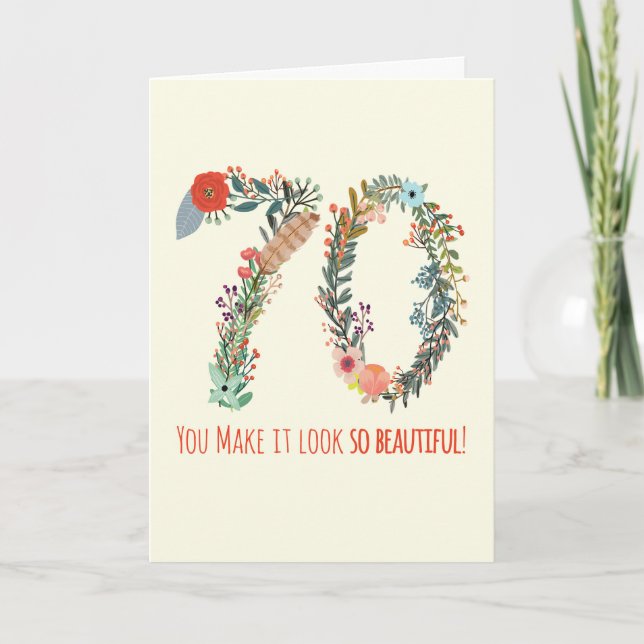 Grattis på födelsedagen 70, du gör det så vackert  kort (Framsida)