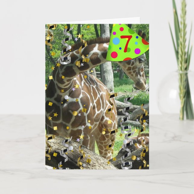 Grattis på födelsedagen 7 år gammal kort (Framsida)