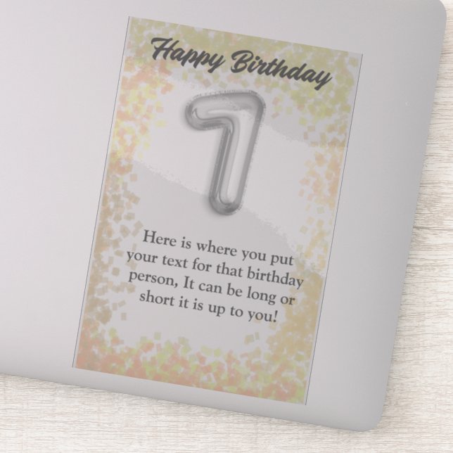 Grattis på födelsedagen 7-årig dekal (Detalj)