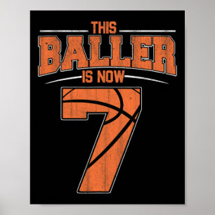 Grattis på födelsedagen 7:e 7-åriga basketbollssko poster