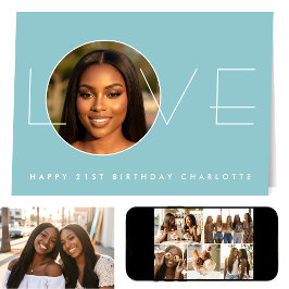 Grattis på födelsedagen 7 Fotokollage Kärlek Elega Kort