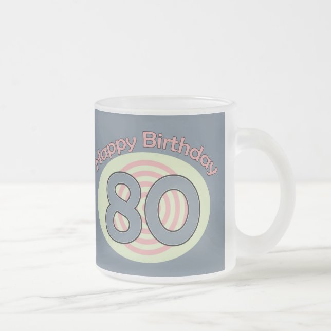 Grattis på födelsedagen 80 frostad glasmugg (Höger)