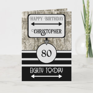 Grattis på födelsedagen 80 i dag namn svart grått kort